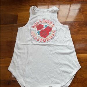 Hollister Graphic White Sleeveless Tank Top